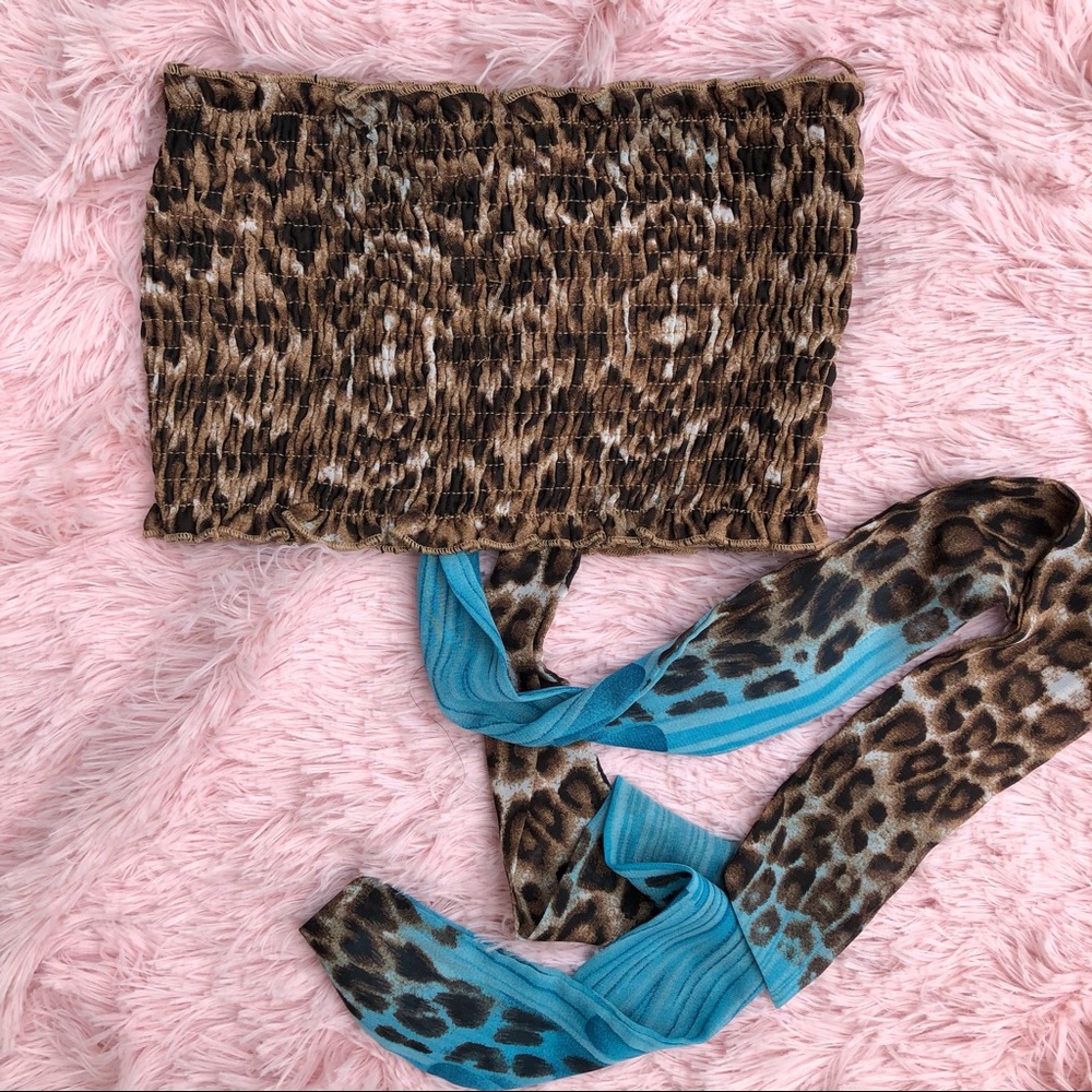 Fashion Nova Last Chance Aqua Leopard Pant Set - Picture 9 of 9